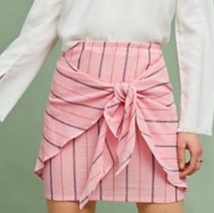 Anthropologie Holding Horses Metallic Thread Tie Front Gauze Material Sk…